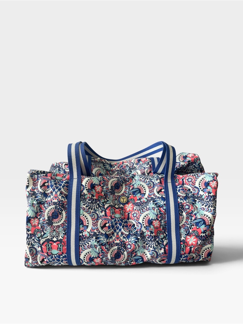 Talbots Floral Weekender Bag in Navy, Coral & Mint